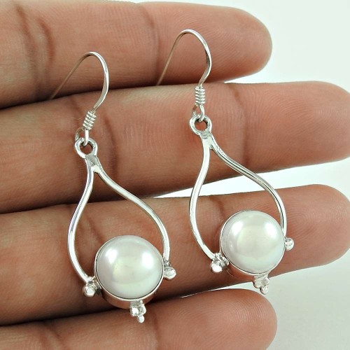 Captivating Pearl Earrings 925 Sterling Silver Jewellery Manufacturer India