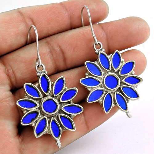 Sightly 925 Sterling Silver Antique Glass Earrings