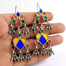 Seemly 925 Sterling Silver Antique Glass Earrings