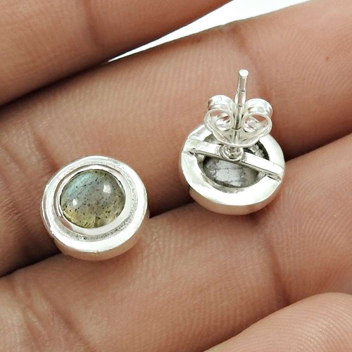 925 Sterling Fine Silver Jewelry Labradorite Gemstone Earrings HI37