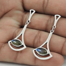 Women Gift Labradorite Gemstone Earrings 925 Sterling Silver Jewelry LM39