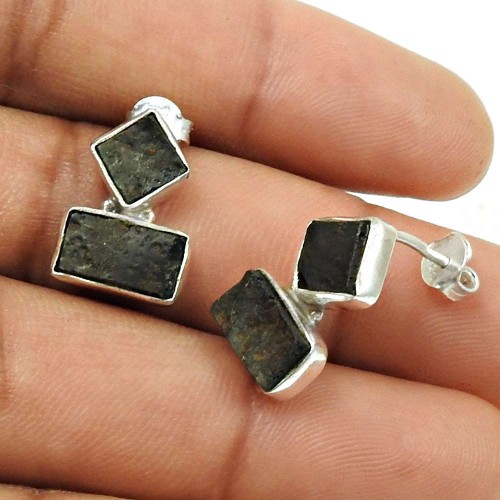 Rock Lava Gemstone Earring 925 Sterling Silver Stylish Jewelry G4