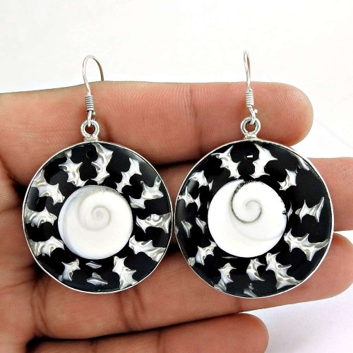 Spell! 925 Sterling Silver Shell Earrings Wholesale Price