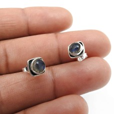 925 Sterling Fine Silver Jewelry Labradorite Gemstone Stud Earrings U32