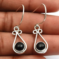 Natural Onyx Gemstone Jewelry 925 Solid Sterling Silver Earrings O4