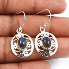 Labradorite Gemstone Earrings 925 Sterling Silver Jewelry M38