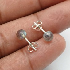 Labradorite Gemstone Jewelry 925 Fine Sterling Silver Stud Earrings Q4