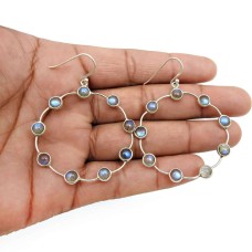 Labradorite Gemstone Jewelry 925 Sterling Silver Earrings N41