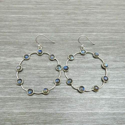 Labradorite Gemstone Jewelry 925 Sterling Silver Earrings P41