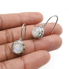 Rainbow Moonstone Gemstone Earrings 925 Sterling Silver Jewelry B7