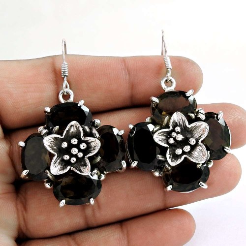 The One!! 925 Sterling Silver Smoky Quartz Earrings Wholesale