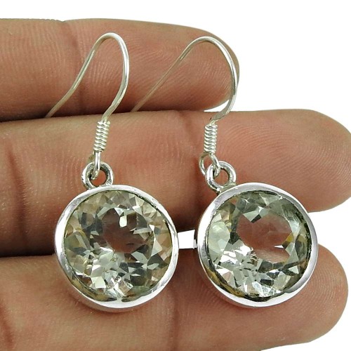 Trendy 925 Sterling Silver Crystal Gemstone Earrings