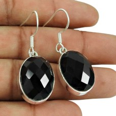 Big Secret Created ! 925 Sterling Silver Black Onyx Earrings Proveedor