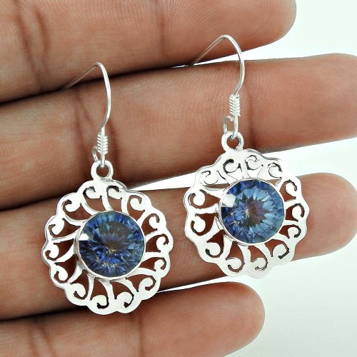 Natural! 925 Sterling Silver New Mystic Earrings Fabricante