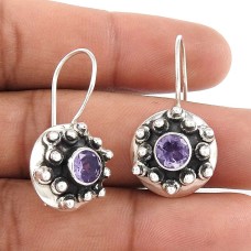 Charming Amethyst Gemstone Earrings 925 Silver Jewellery