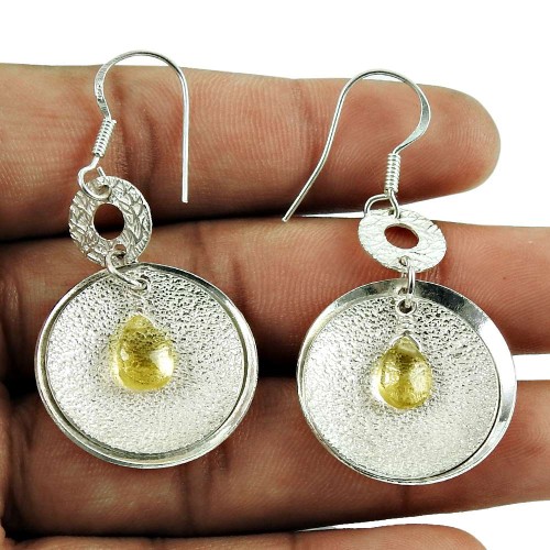 Passionate Love! 925 Sterling Silver Citrine Earrings Fabricante