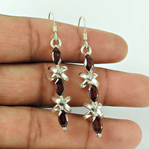 Sterling Silver Jewellery Beautiful Garnet Gemstone Earrings