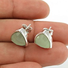 HANDMADE 925 Solid Sterling Silver Jewelry Natural CHALCEDONY Earring OH1