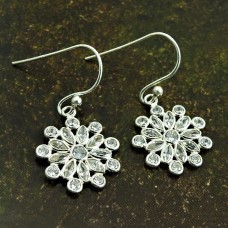 White CZ Gemstone Earring 925 Sterling Silver Ethnic Jewelry G17
