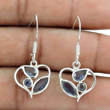 Lovely 925 Sterling Silver Iolite Gemstone Earrings