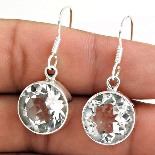 925 Sterling Silver Indian Jewellery Charming Crystal Gemstone Earrings