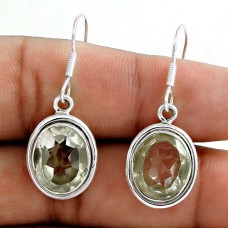 925 Sterling Silver Antique Jewellery Beautiful Crystal Gemstone Earrings Supplier India