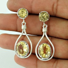 925 Silver Jewellery Beautiful Citrine Gemstone Earrings