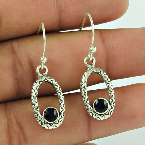 Fashion 925 Sterling Silver Black Onyx Gemstone Earring Jewellery
