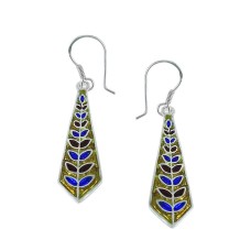 Big Excellent Inlay 925 Sterling Silver Earrings De gros
