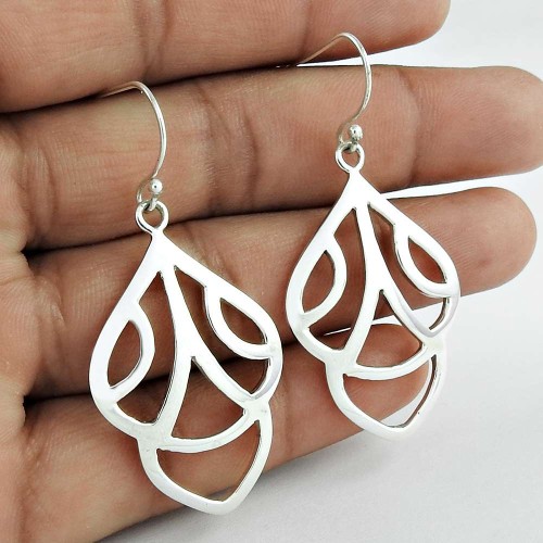 Sterling Silver Indian Jewellery High Polish Silver Earrings Jewellery Wholesale Price