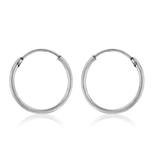 Created 925 Sterling Silver Hoop Earrings De gros