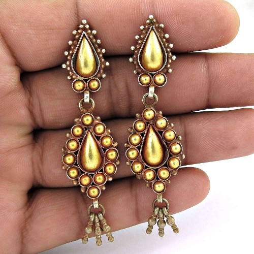 Beautiful Gold Plated 925 Sterling Silver Earrings