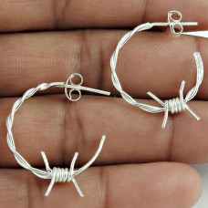 Rattling Solid 925 Sterling Silver Earring Jewelry