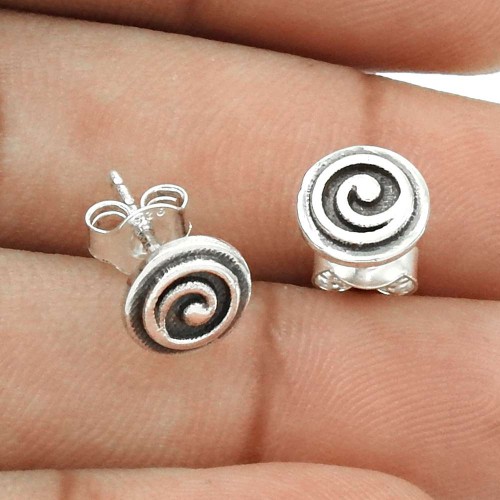 HANDMADE Indian Jewelry 925 Solid Sterling Silver Earring H7