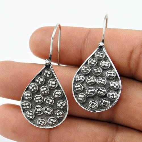 925 Sterling Silver Oxidised Jewellery Trendy Silver Earring De gros