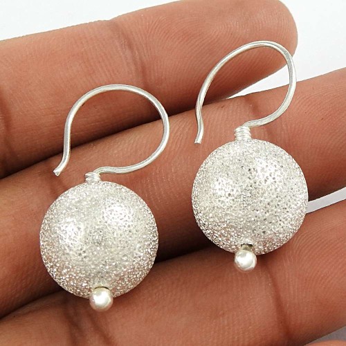 925 Sterling Silver Jewellery High Polish Silver Ball Earrings Fabricant