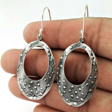 925 Sterling Silver Fashion Oxidised Jewellery Trendy Silver Earrings India Mayorista