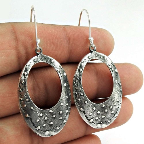 925 Sterling Silver Oxidised Jewellery Traditional Silver Earrings Mayorista