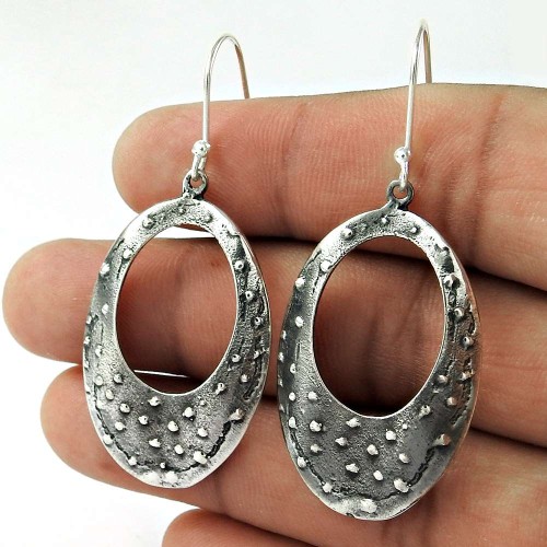 925 Sterling Silver Oxidised Jewellery Fashion Silver Earring Exporter