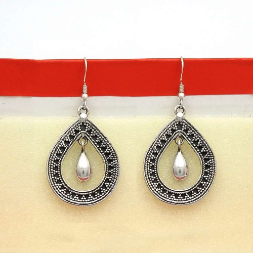 HANDMADE 925 Solid Sterling Silver Jewelry Artisan Earrings G21