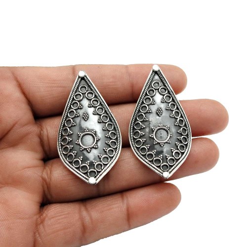 HANDMADE Indian Jewelry 925 Solid Sterling Silver Ethnic Earrings W27