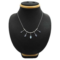 925 Silver Jewelry Rainbow Moonstone Gemstone Handmade Necklace X3
