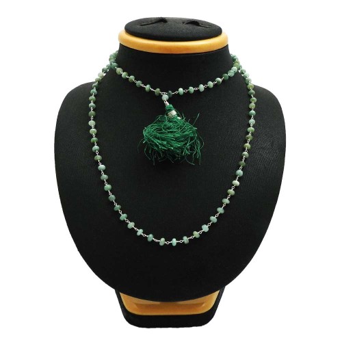 Birthday Gift Emerald Gemstone Jewelry 925 Fine Sterling Silver Necklace F4