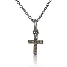 Gorgeous Design 925 Sterling Silver Diamond Cross Necklace