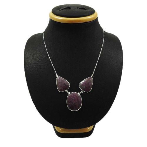 Natural MULTI SAPPHIRE HANDMADE Jewelry 925 Sterling Silver NECKLACE BB3