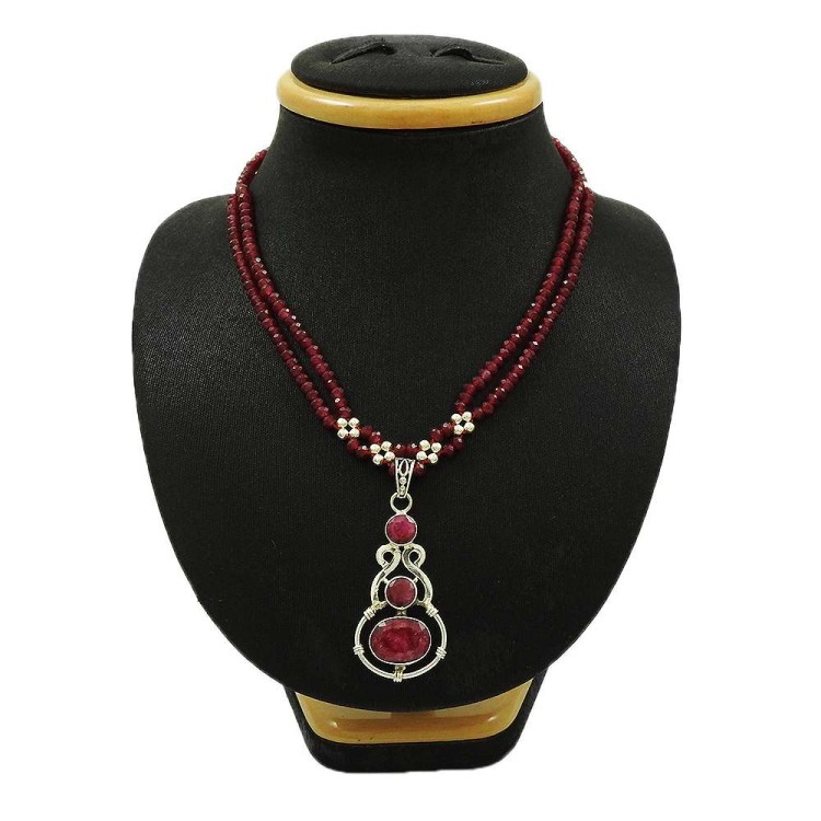 Natural RUBY Gemstone HANDMADE Jewelry 925 Solid Sterling Silver ...