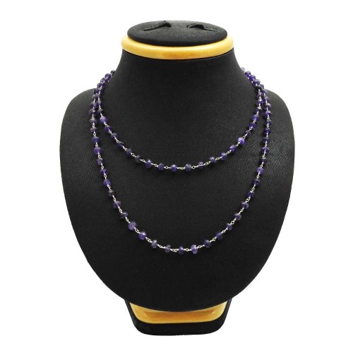 Gift For Women Amethyst Gemstone Necklace 925 Sterling Silver Fine Jewelry W4