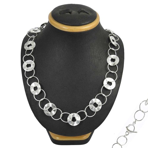 Daily Wear 925 Sterling Silver Necklace Jewellery Supplier India