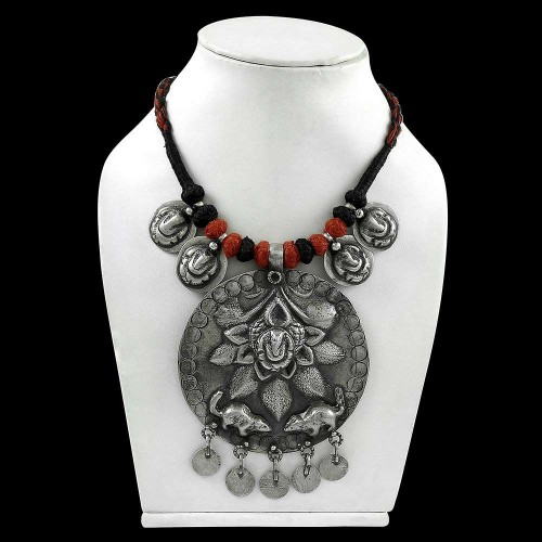 Ethynic Design Bohemian 925 Sterling Silver Thread Necklace