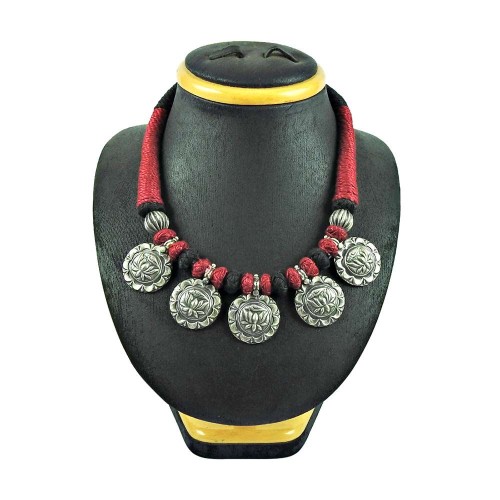 Oxidised Sterling Silver Vintage Jewellery Fashion Thread Necklace